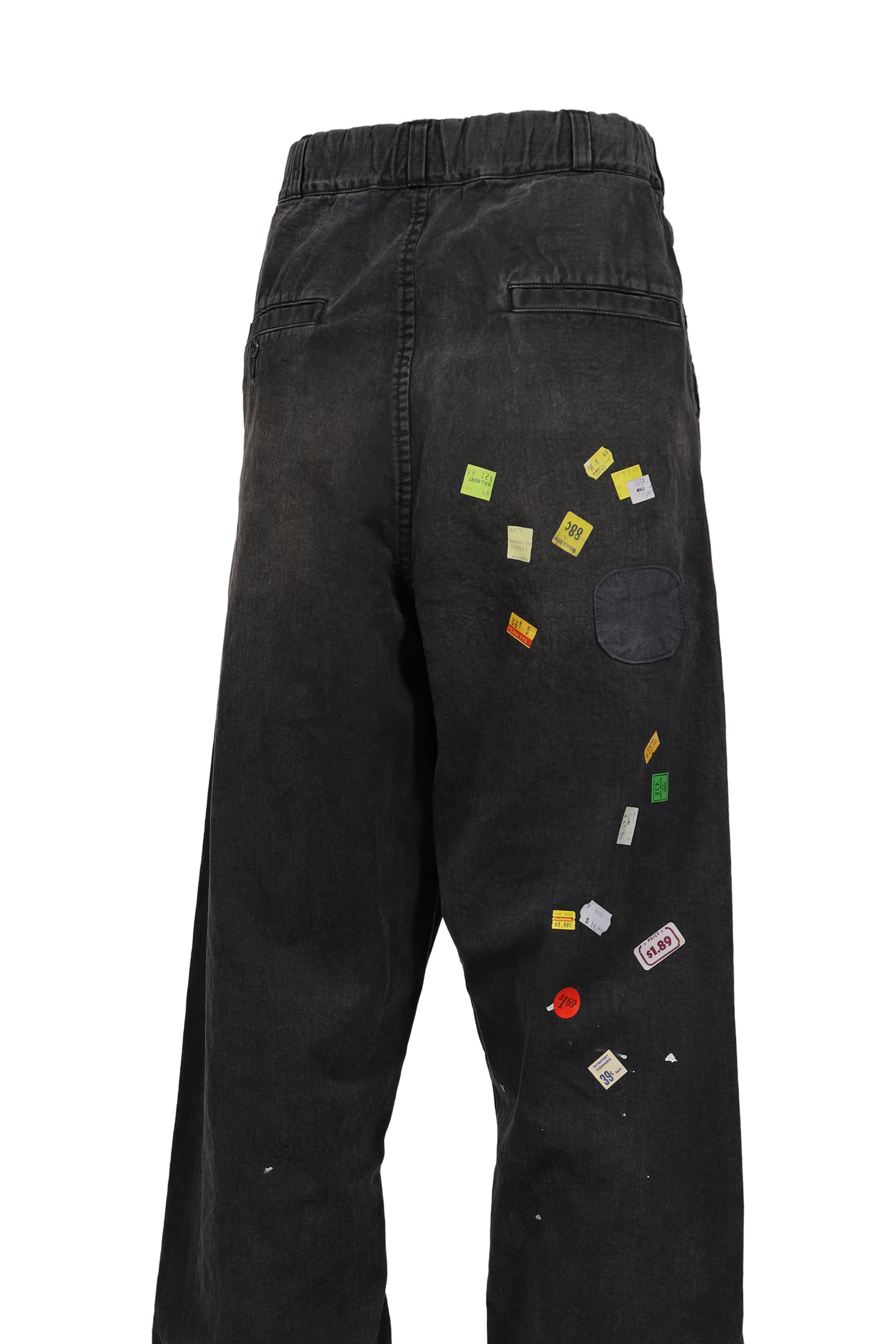 PRICE STICKER REPAIRED PANTS / BLK