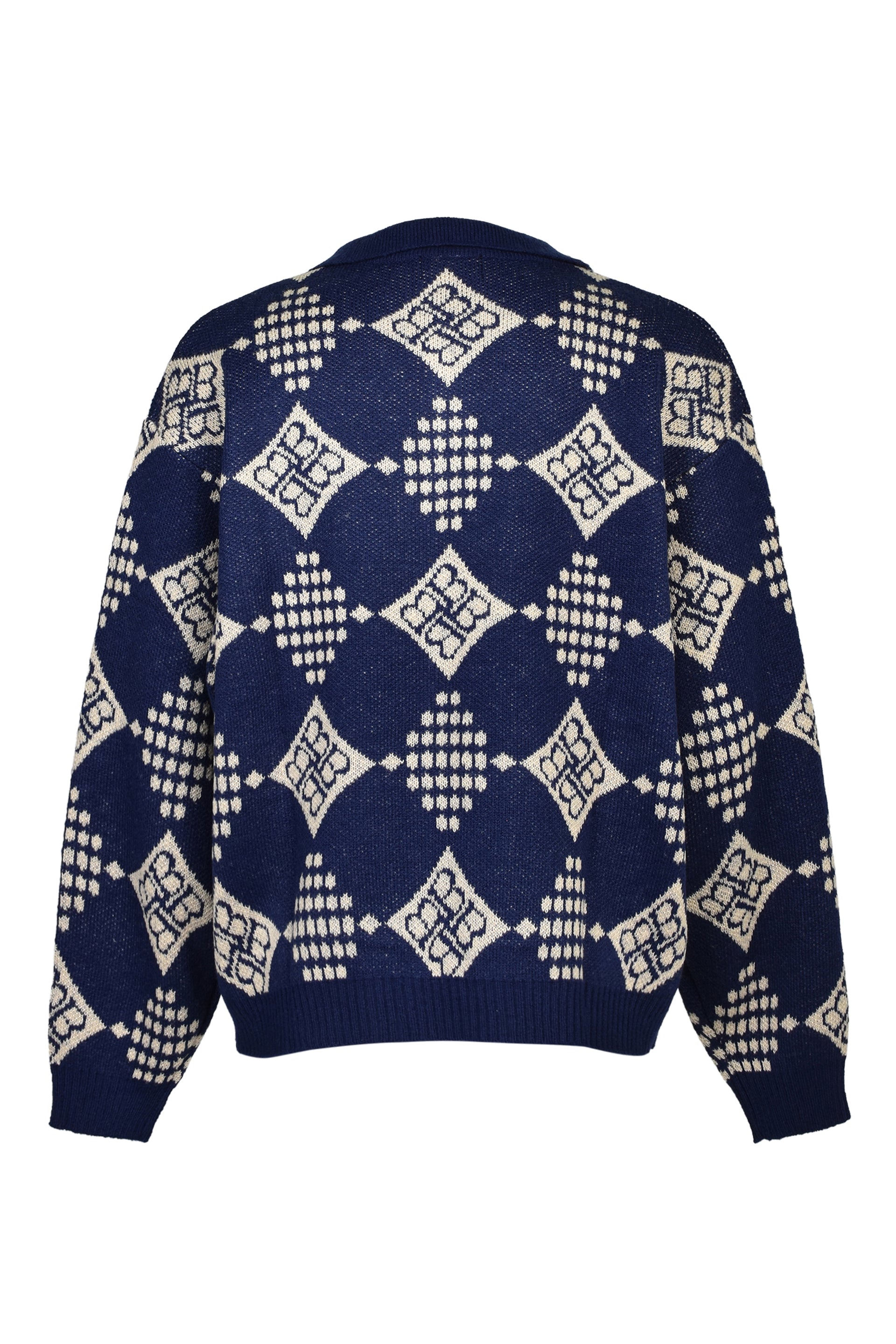 DIAMOND KNIT POLO SHIRT / NVY