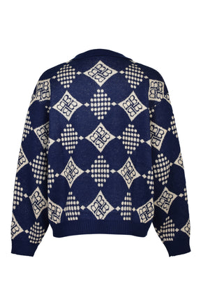 DIAMOND KNIT POLO SHIRT / NVY