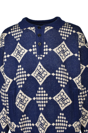 DIAMOND KNIT POLO SHIRT / NVY