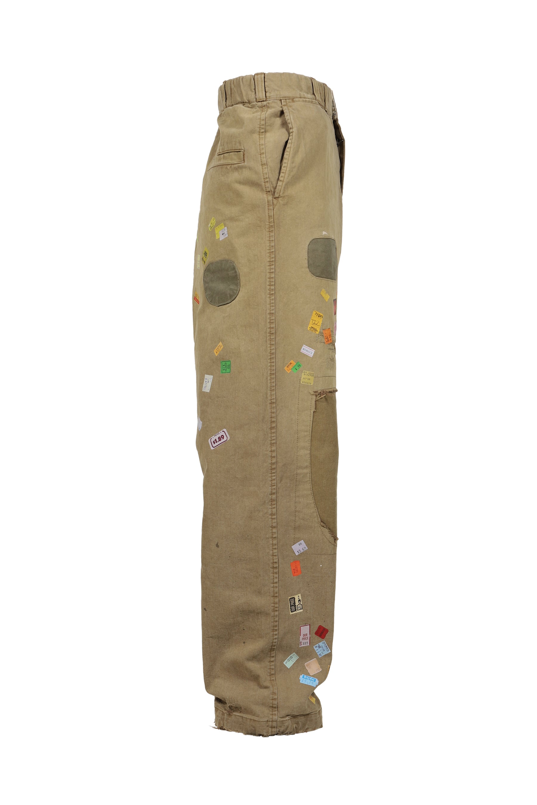 PRICE STICKER REPAIRED PANTS / KHA