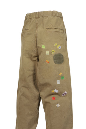 PRICE STICKER REPAIRED PANTS / KHA