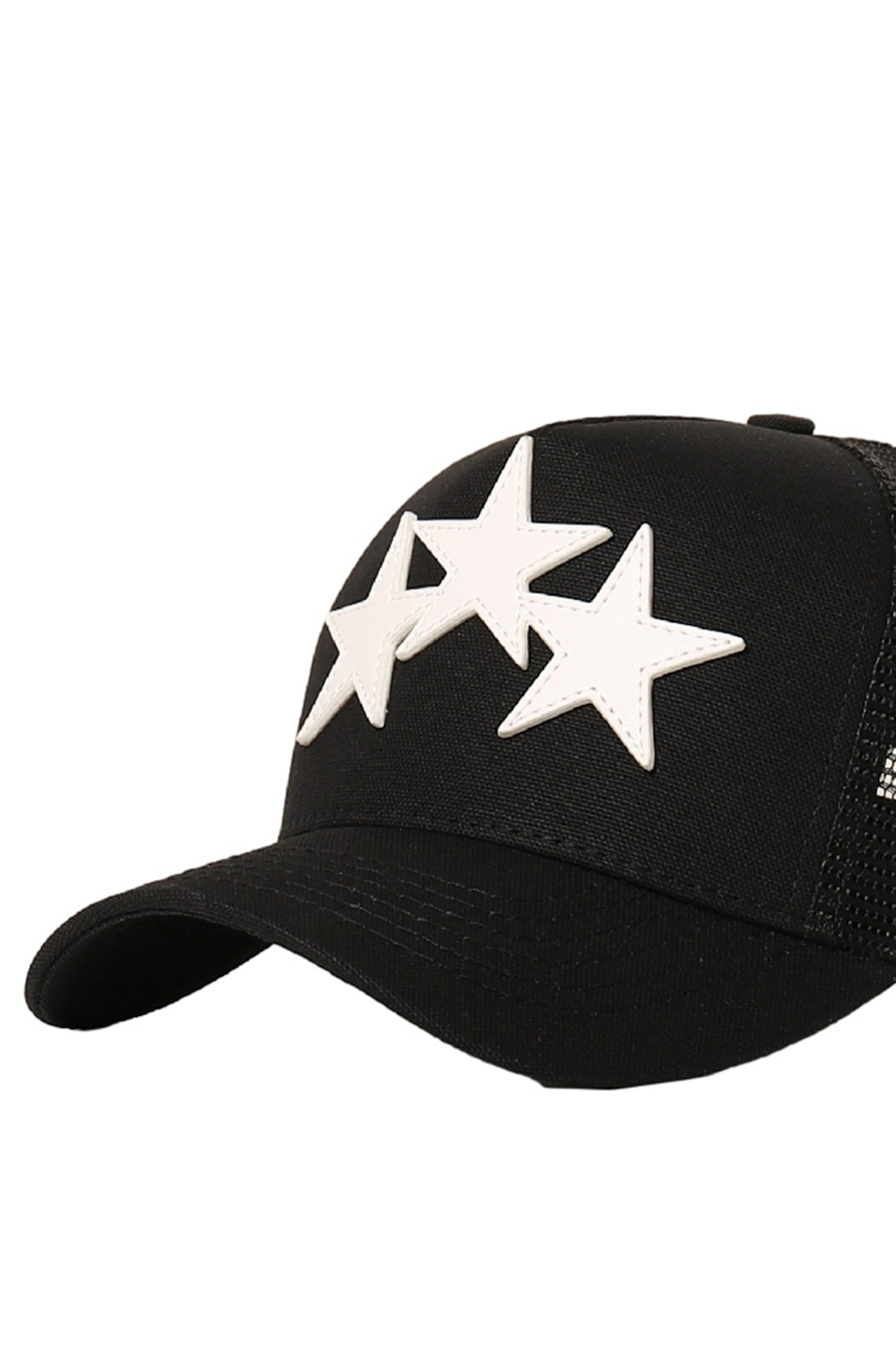 3 STAR TRUCKER HAT / BLK WHT