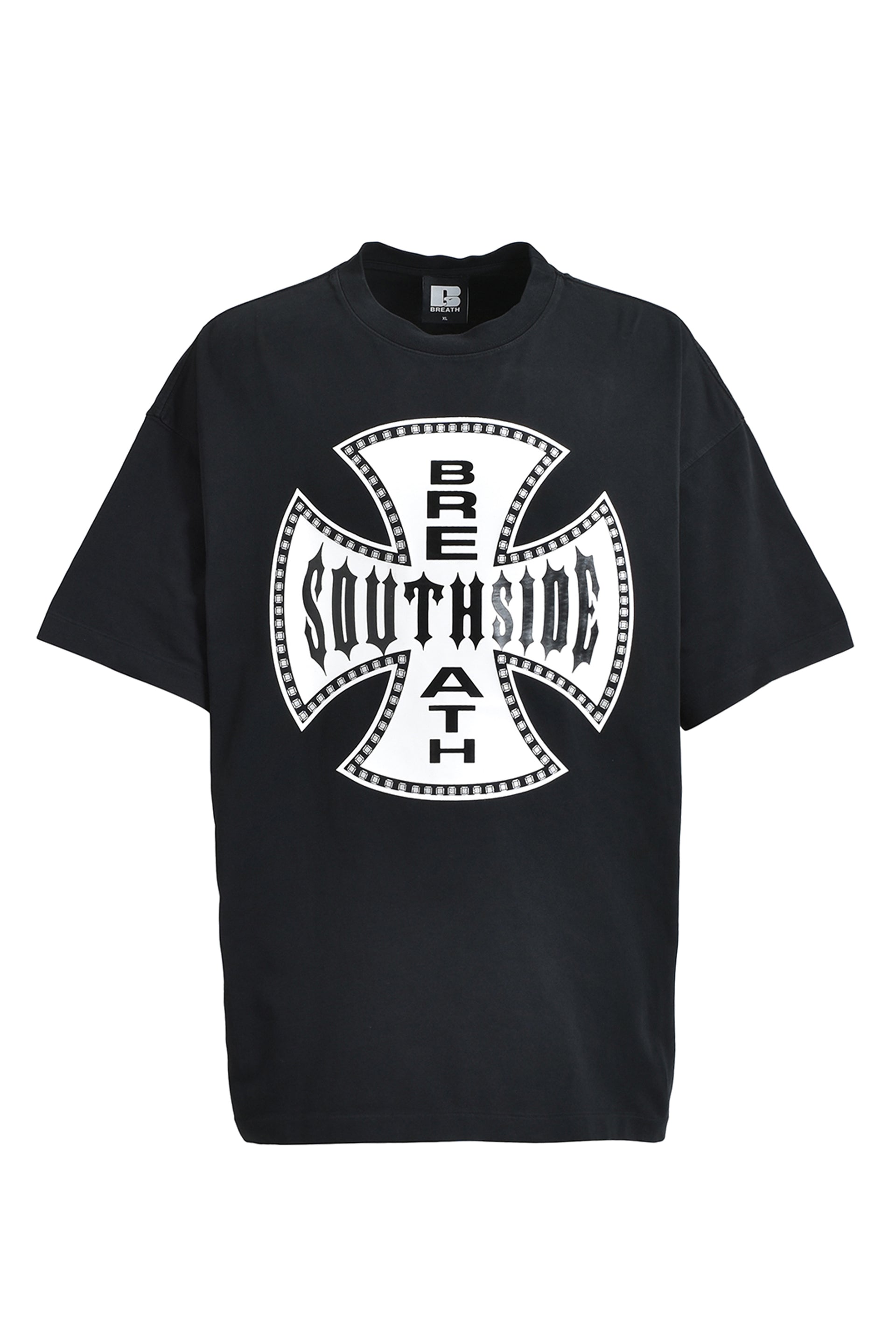 BREATH SOUTHSIDE CROSS LOGO TEE / BLK WHT
