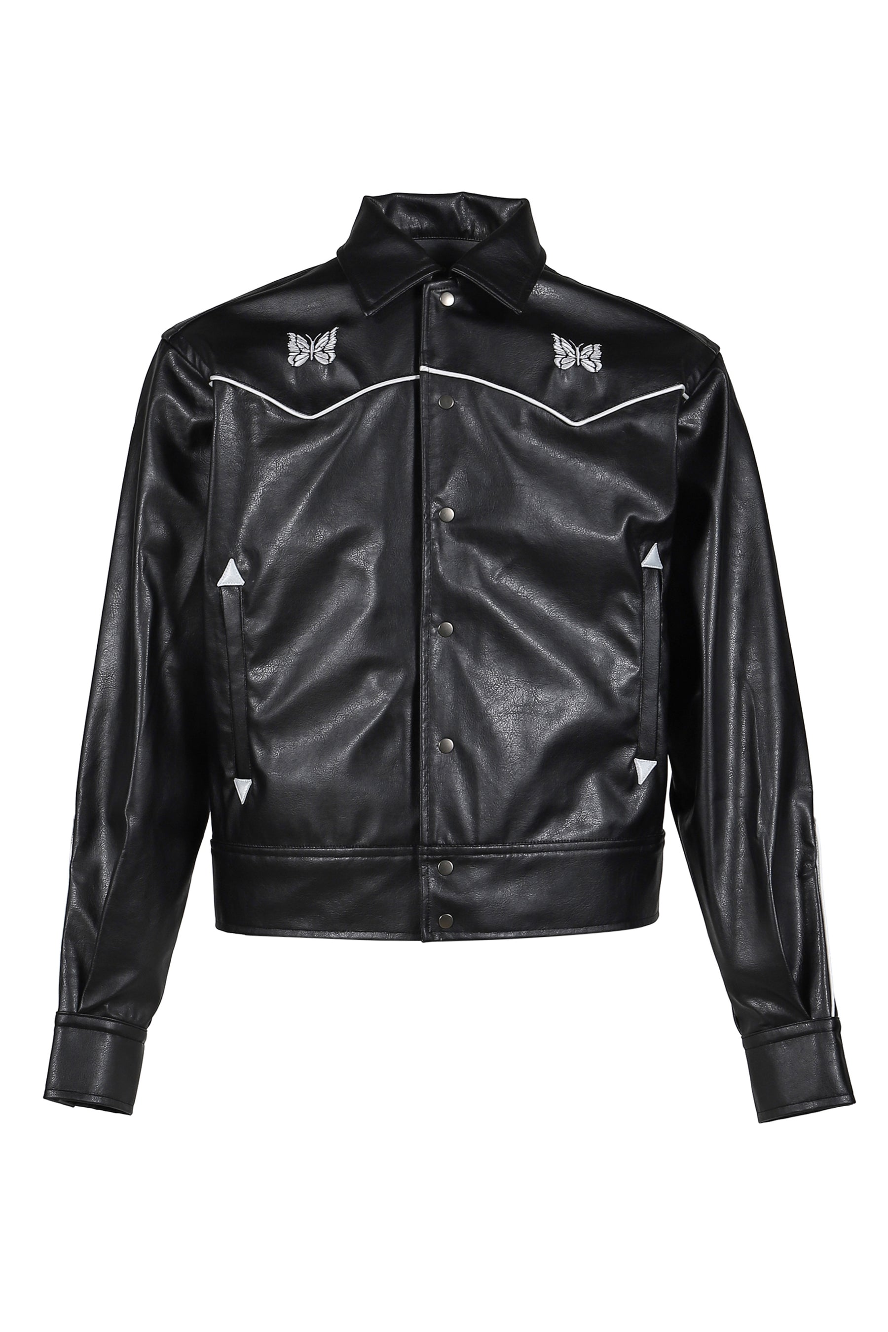 PIPING COWBOY JACKET - SYNTHETIC LEATHER (EXCLUSIVE) / BLK