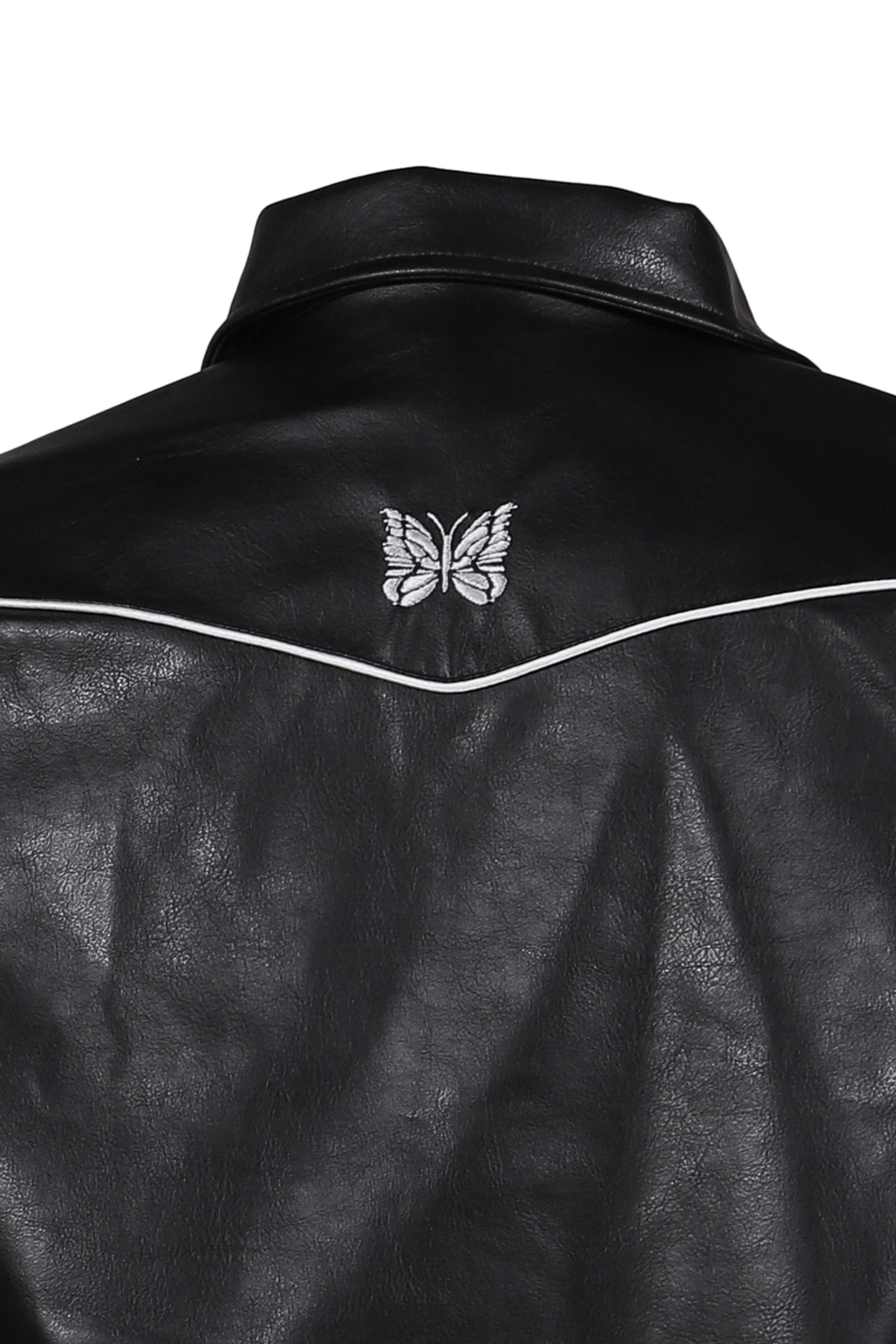 PIPING COWBOY JACKET - SYNTHETIC LEATHER (EXCLUSIVE) / BLK