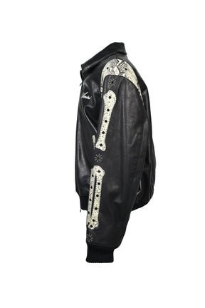 BONES STUDDED OS BOMBER / BLK