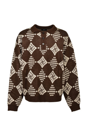 DIAMOND KNIT POLO SHIRT / BRW