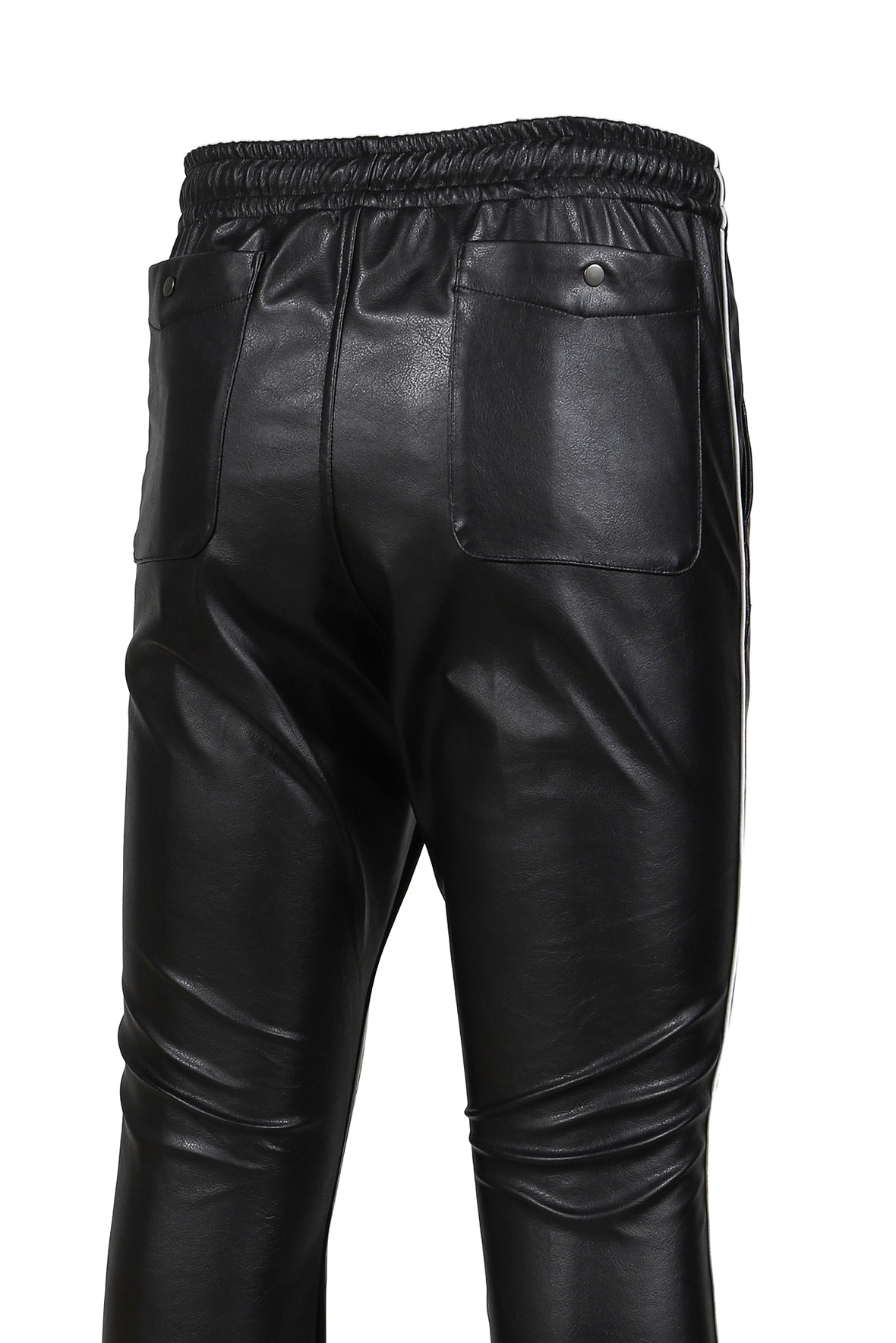PIPING COWBOY PANT - SYNTHETIC LEATHER (EXCLUSIVE) / BLK