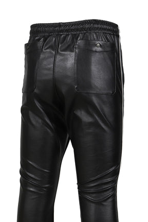 PIPING COWBOY PANT - SYNTHETIC LEATHER (EXCLUSIVE) / BLK