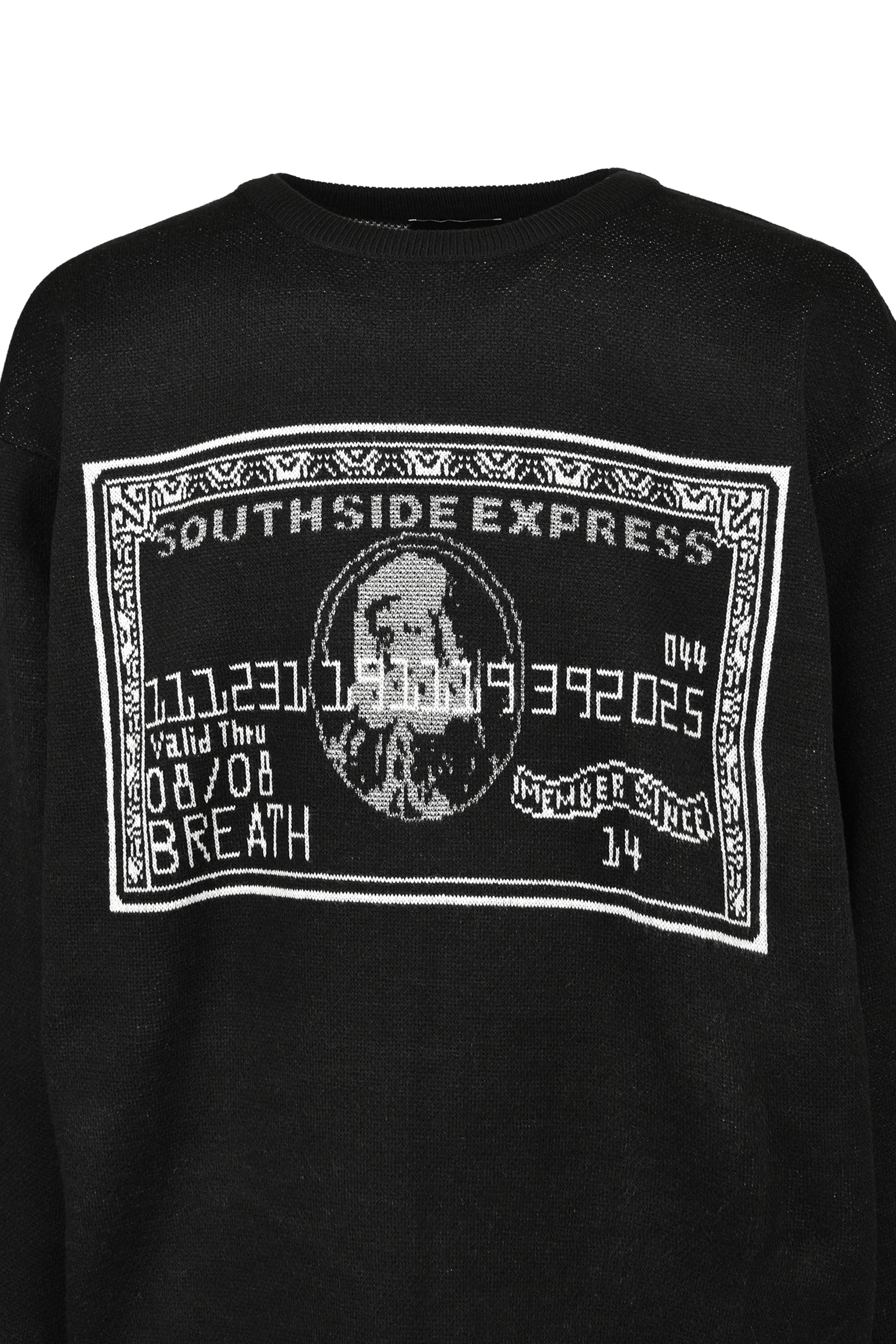 BLACK CARD CREW KNIT / BLK