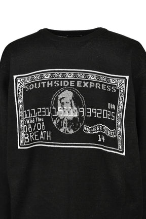 BLACK CARD CREW KNIT / BLK