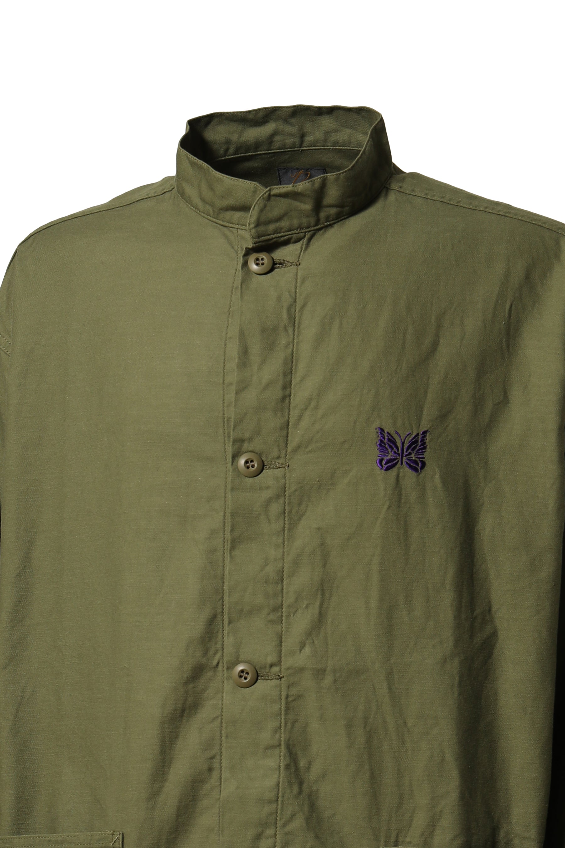 Needles FW23 S.C. ARMY SHIRT - BACK SATEEN / OLV -NUBIAN