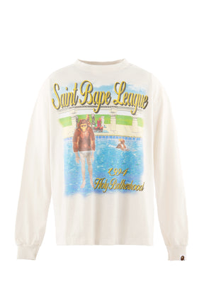 BAPE_LS T-SHIRT/POOL / WHT