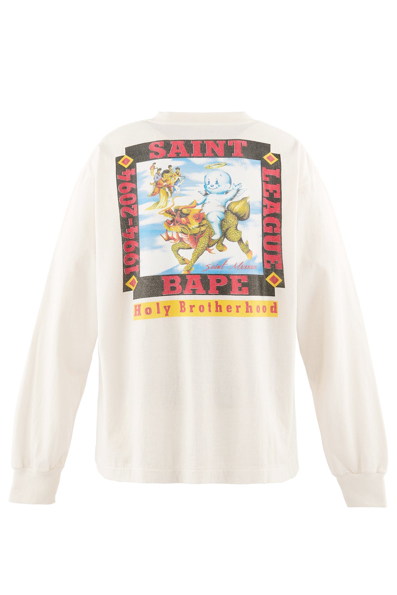 BAPE_LS T-SHIRT/POOL / WHT