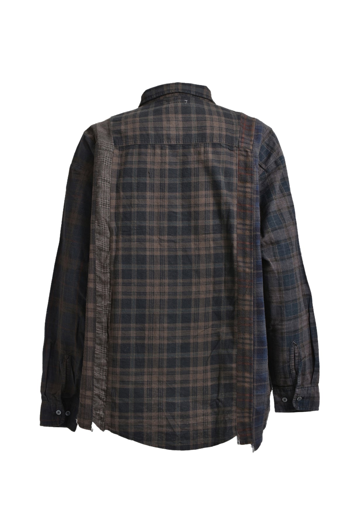 FLANNEL SHIRT -> 7 CUTS WIDE SHIRT / OVER DYE / C-BROWN