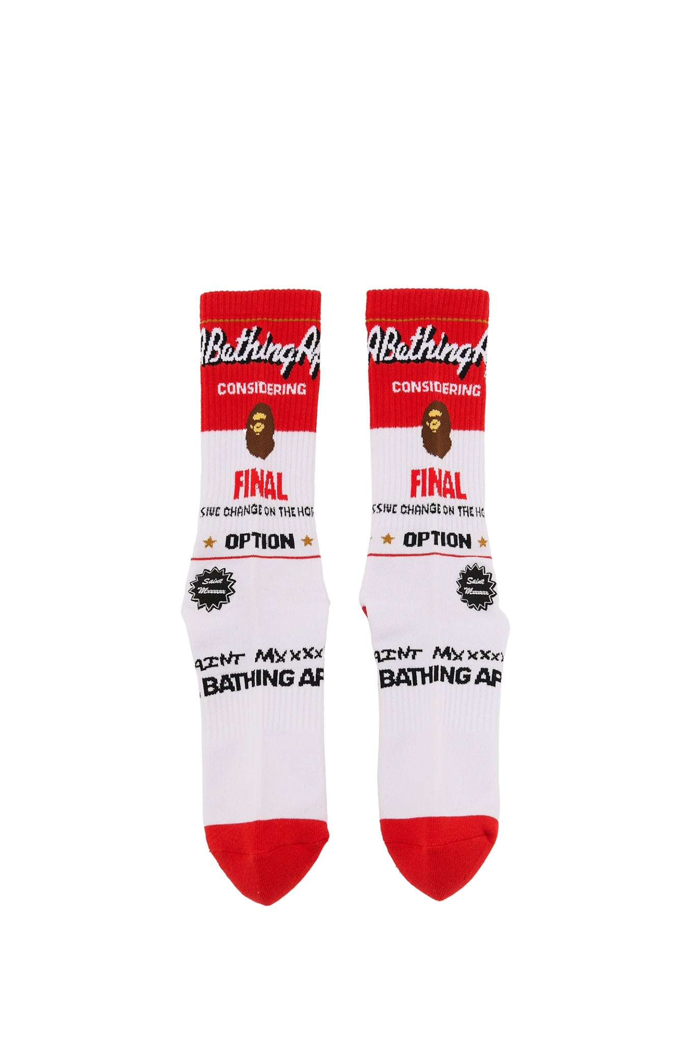BAPE_SOCKS/FAINAL / WHT/RED