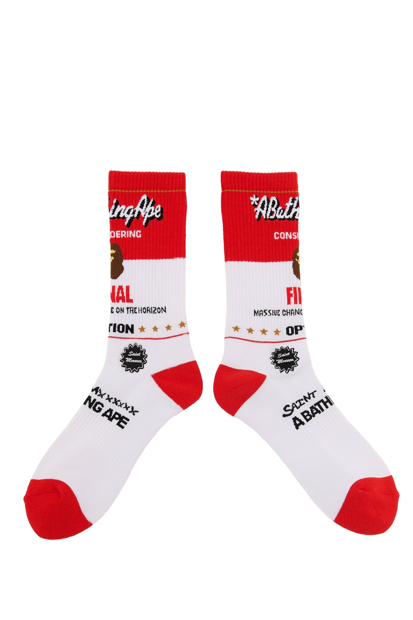 BAPE_SOCKS/FAINAL / WHT/RED