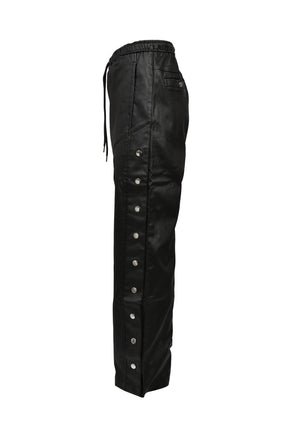 NEW RICH SIDE BUTTON JERSEY PANTS / BLK