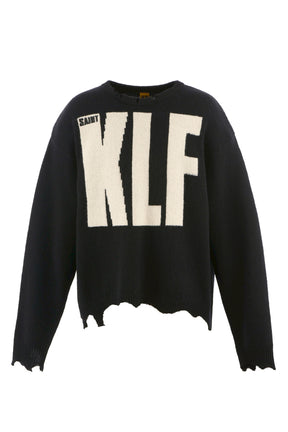 KLF_CREW NECK KNIT/KLF / BLACK 