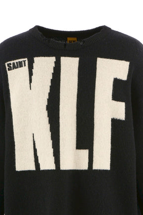 KLF_CREW NECK KNIT/KLF / BLACK 