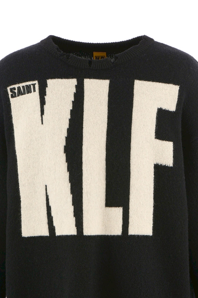 KLF_CREW NECK KNIT/KLF / BLK