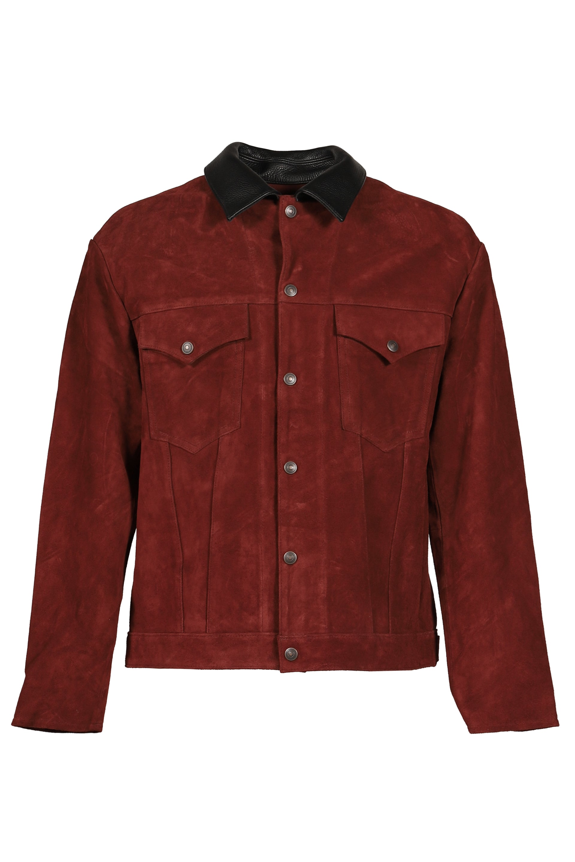 SUEDE TRUCKER JACKET / WINE
