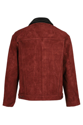 SUEDE TRUCKER JACKET / WINE