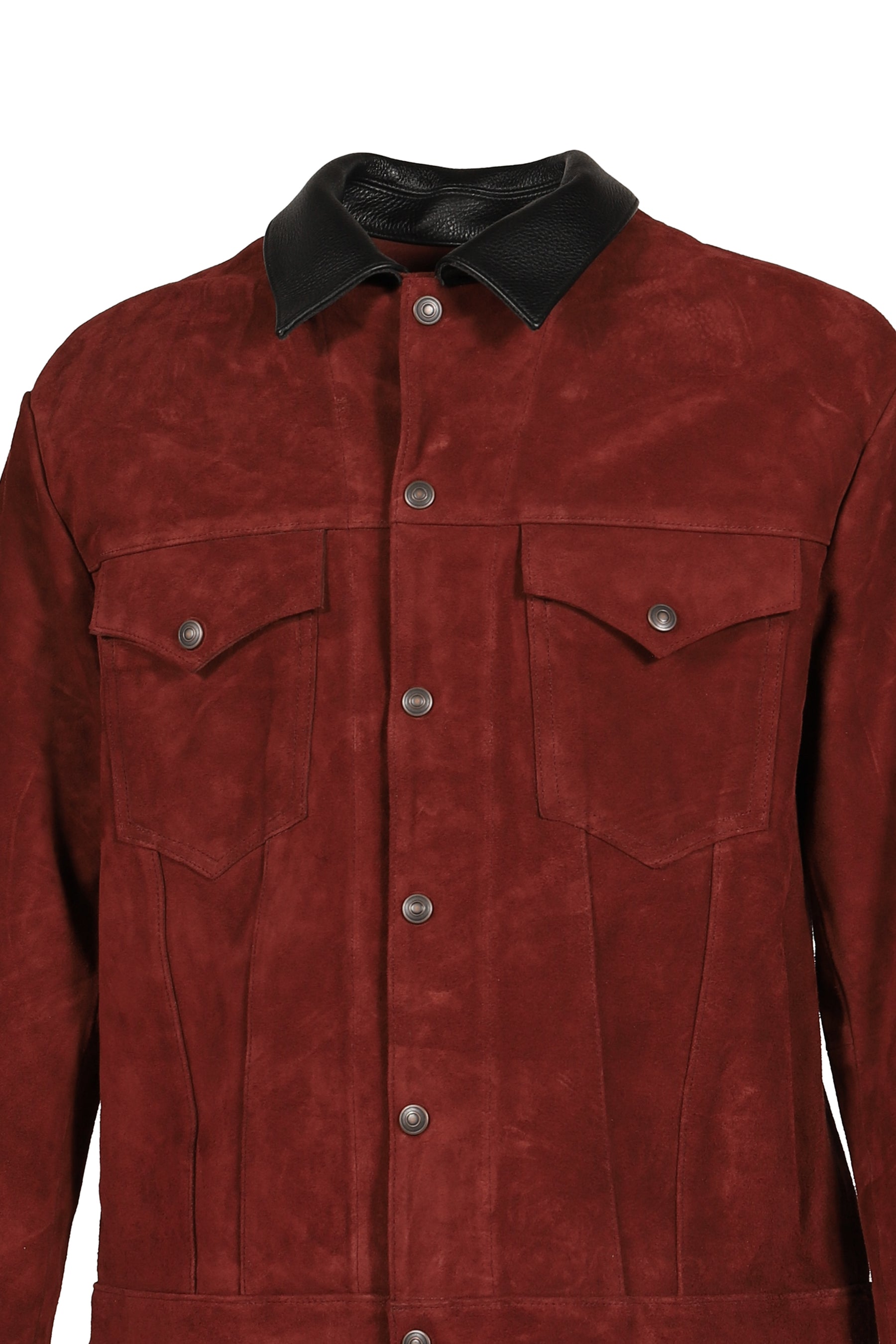 SUEDE TRUCKER JACKET / WINE