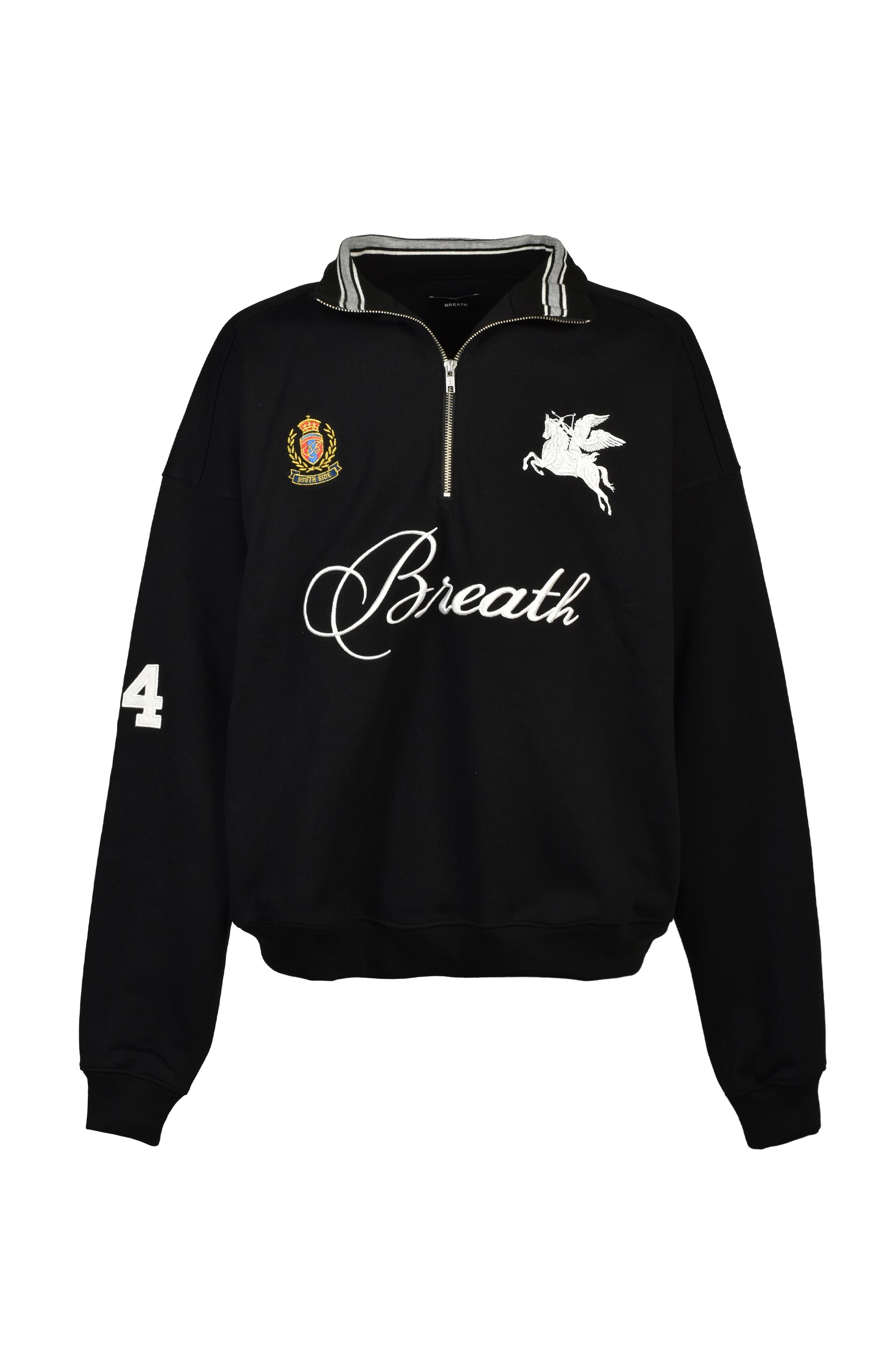 HALF ZIP SWEAT / BLK