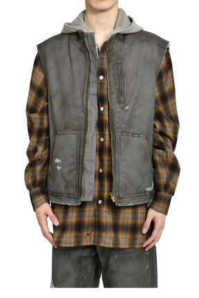 BORO BOA LINING DUCK VEST / GRY