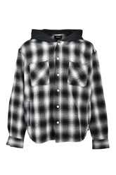 CHECK HOOD SHIRT / BLK