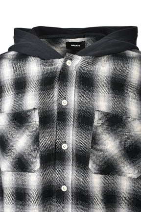 CHECK HOOD SHIRT / BLK