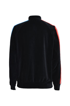RIB COLLAR TRACK JACKET - C/PE VELOUR / BLK MULTI