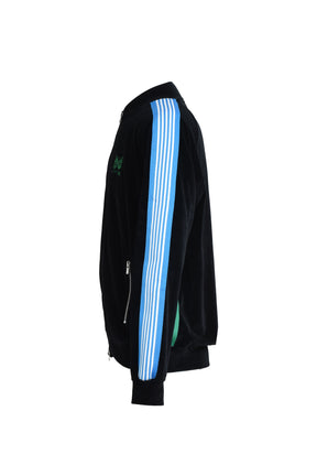 RIB COLLAR TRACK JACKET - C/PE VELOUR / BLK MULTI