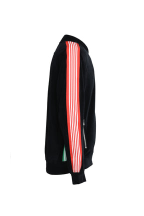 RIB COLLAR TRACK JACKET - C/PE VELOUR / BLK MULTI