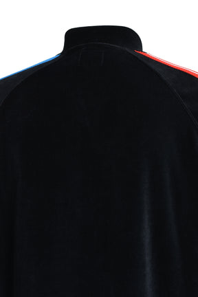RIB COLLAR TRACK JACKET - C/PE VELOUR / BLK MULTI