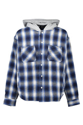 CHECK HOOD SHIRT / BLUE