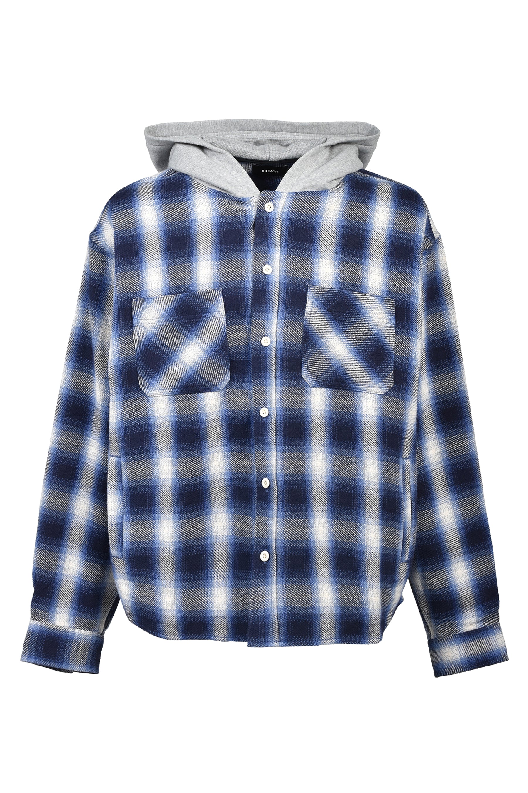 CHECK HOOD SHIRT / BLUE