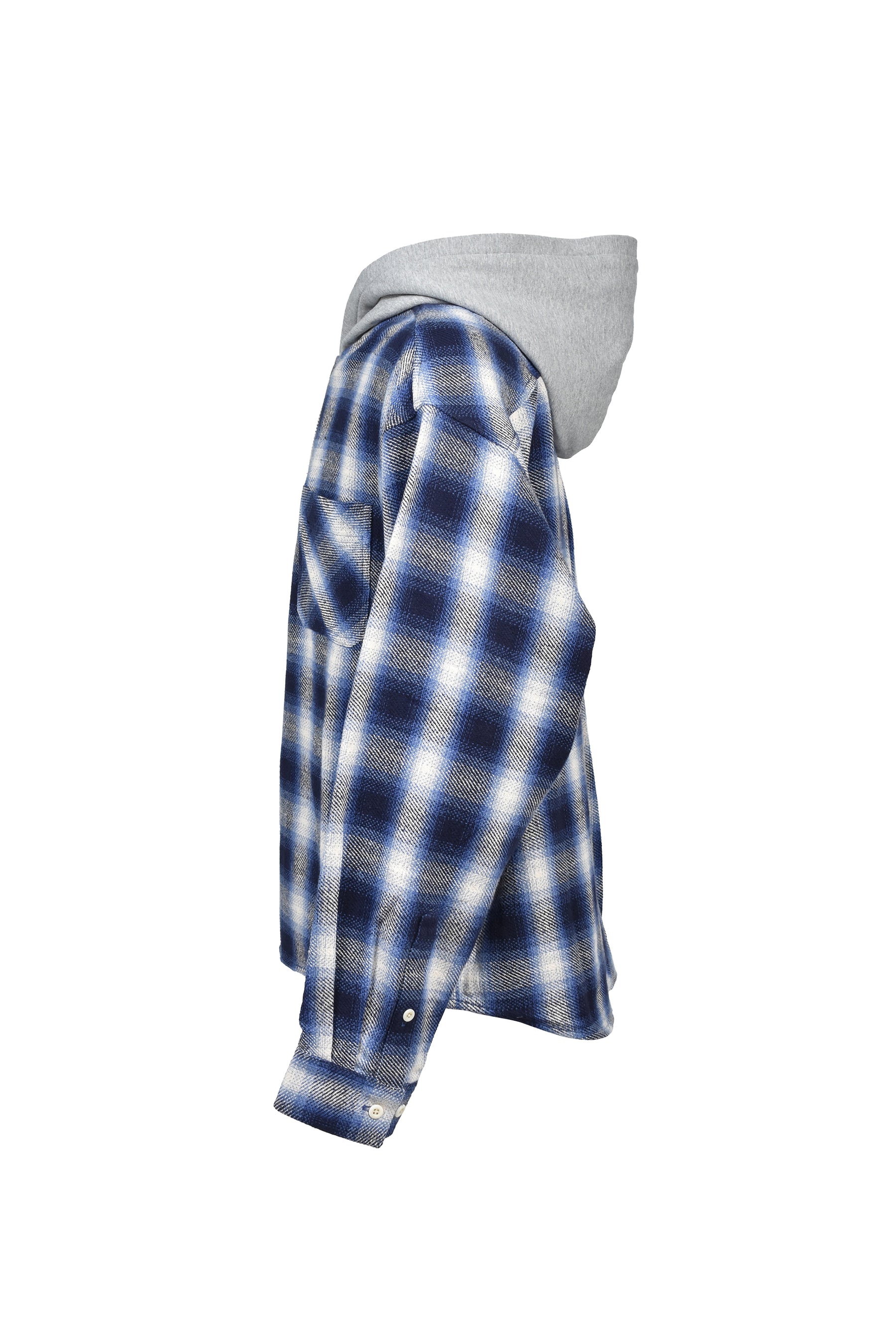 CHECK HOOD SHIRT / BLUE