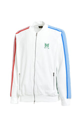 RIB COLLAR TRACK JACKET - C/PE VELOUR / WHT MULTI