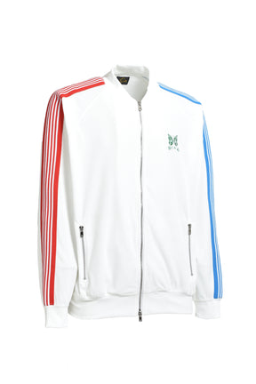 RIB COLLAR TRACK JACKET - C/PE VELOUR / WHT MULTI