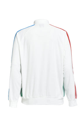 RIB COLLAR TRACK JACKET - C/PE VELOUR / WHT MULTI