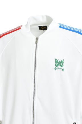 RIB COLLAR TRACK JACKET - C/PE VELOUR / WHT MULTI