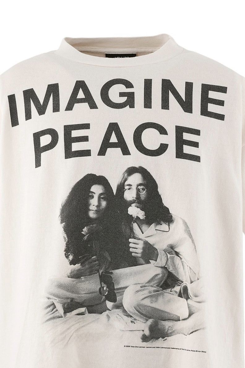 JL_SS T-SHIRT/IMAGINE PEACE / WHT