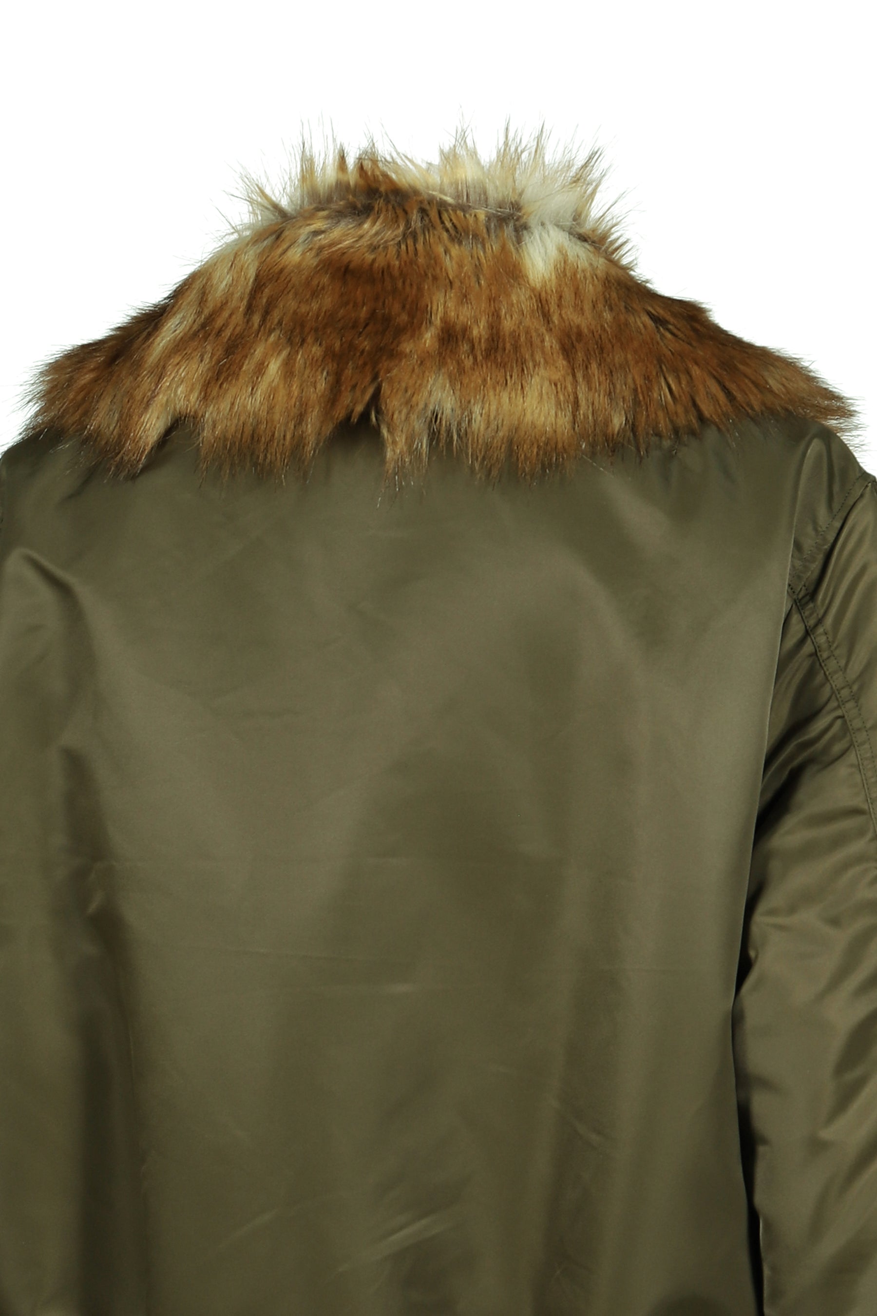 EMBROIDERED FUR COLLAR FLIGHT JACKET / KHA