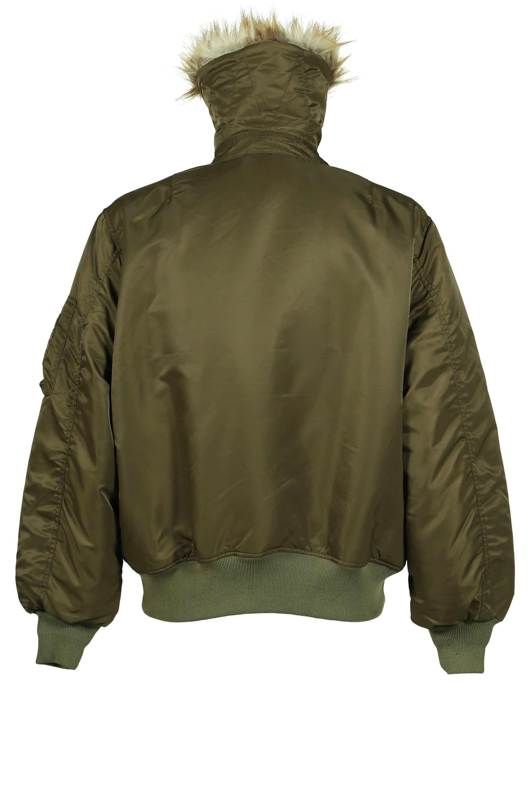 EMBROIDERED FUR COLLAR FLIGHT JACKET / KHA