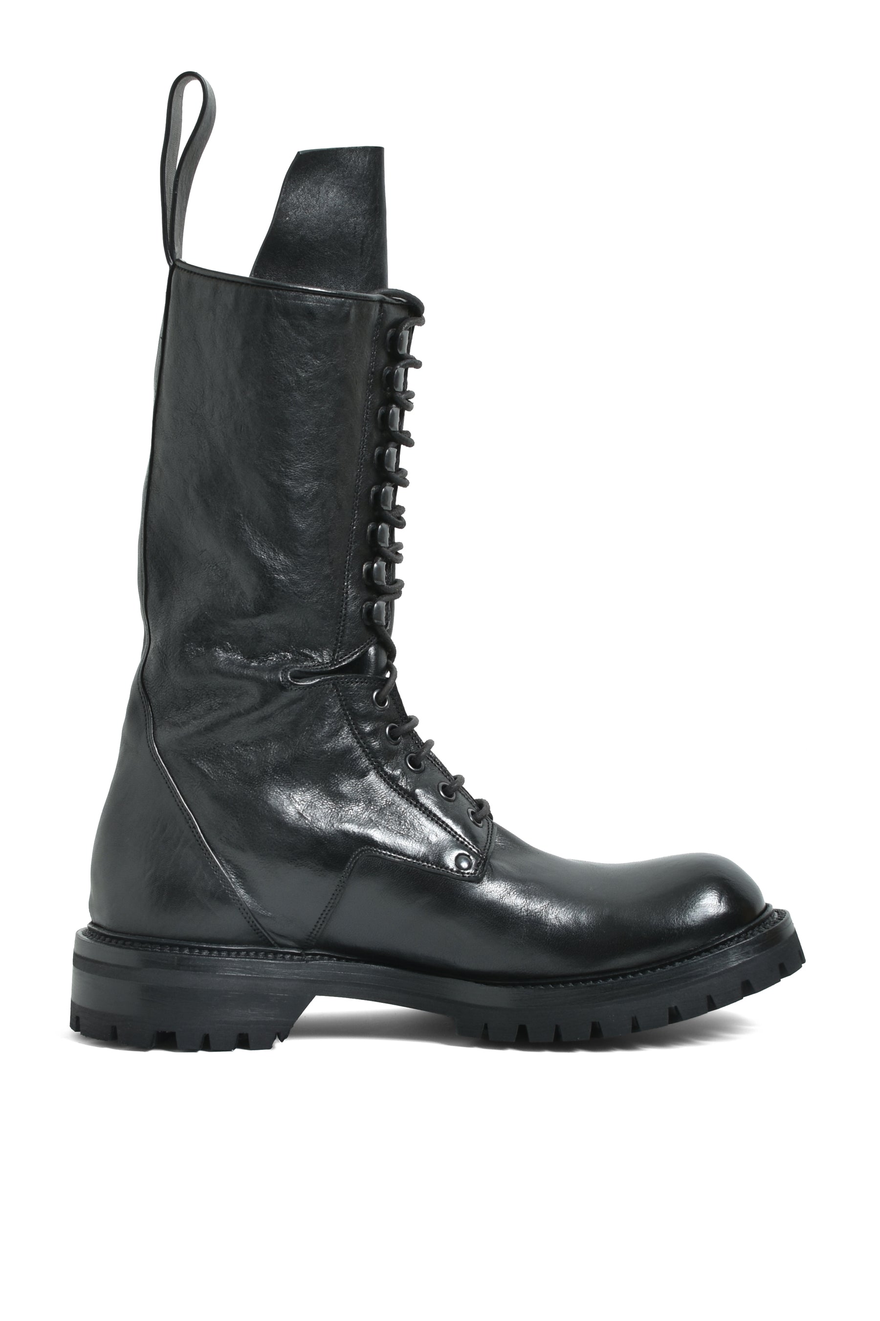 Rick Owens FW25 ARMY LACED BOOT BLACK NUBIAN - Main Image