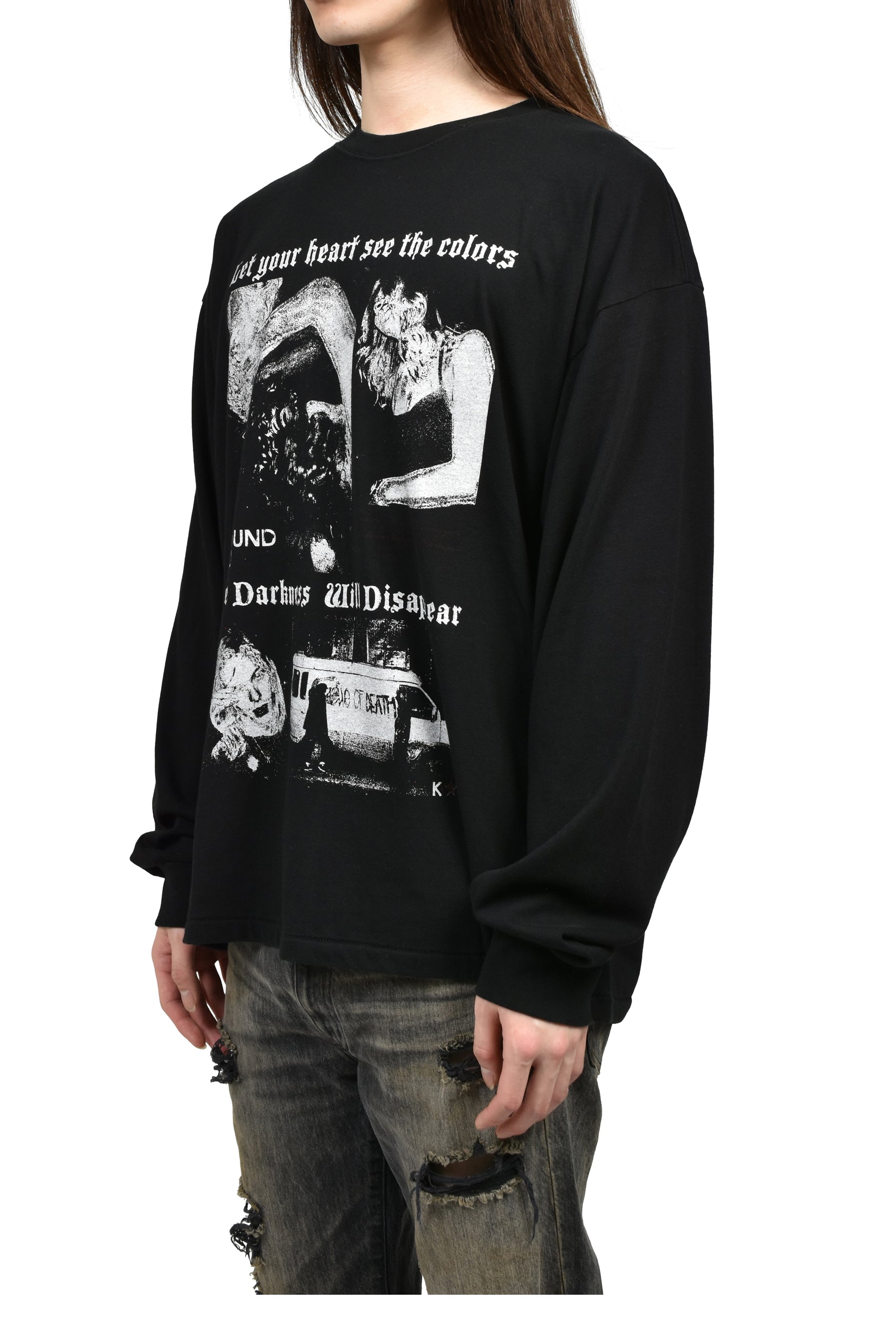 KAMIYA カミヤ SS26 “ALL AROUND YOU” L/S TEE T/C / BLK - NUBIAN