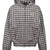 EMBLEM LOGO CHECK ZIP UP HOODIE / WHT